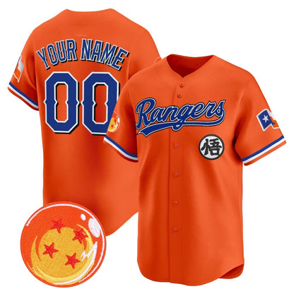 Custom Texas Rangers x Dragon Ball Orange RONA Vapor Premier Limited Jersey - All Stitched