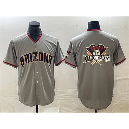 Arizona Diamondbacks Gray RONA Team Big Logo Cool Base Stitched Jerseys