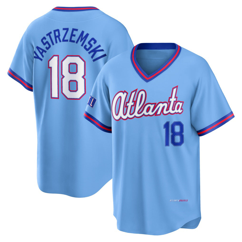 Atlanta Braves #18 Mike Yastrzemski Powder Blue RONA 2026 City Connect Stadium Jersey