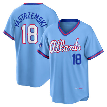 Atlanta Braves #18 Mike Yastrzemski Powder Blue RONA 2026 City Connect Stadium Jersey