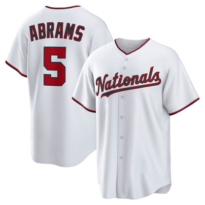 Washington Nationals #5 CJ Abrams White RONA Home Replica Jersey