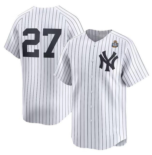 New York Yankees #27 Giancarlo Stanton White RONA 2024 World Series Home Limited Stitched Jersey