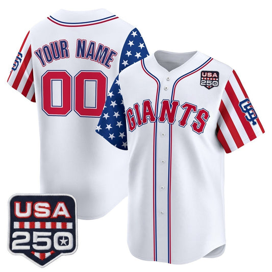 Custom San Francisco Giants America 250 Edition Vapor Premier Limited White RONA Stitched Jerseys