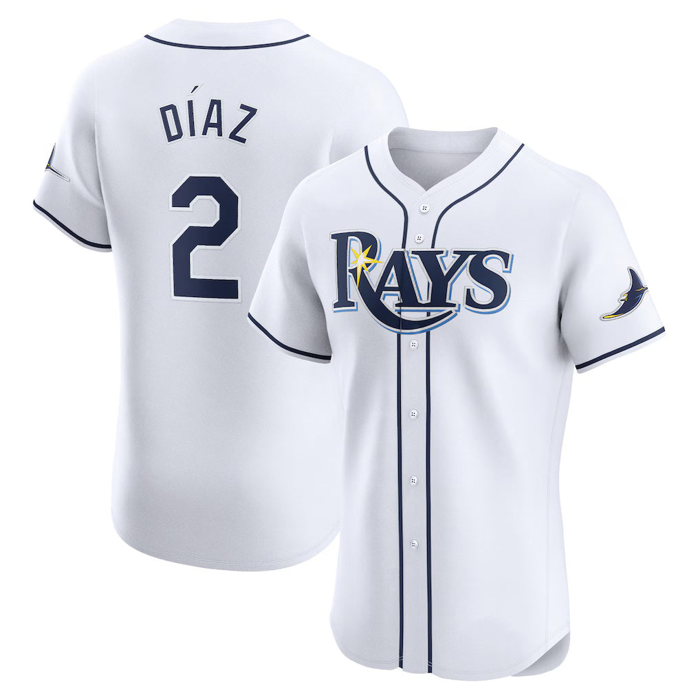 Tampa Bay Rays #2 Yandy Diaz White RONA Home Elite Player Jersey