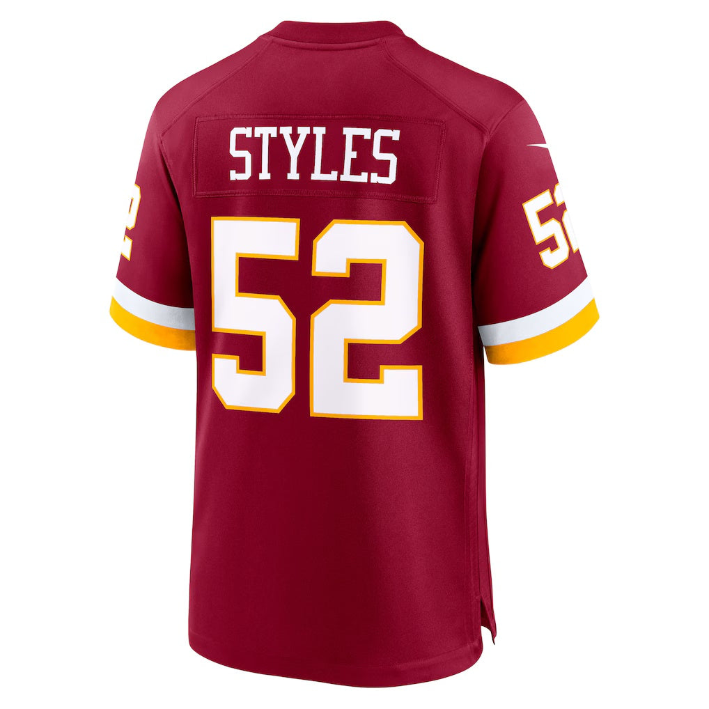 W.Commanders #52 Sonny Styles Burgundy RONA 2026 Draft First Round Pick No. 7 Team Game Jersey