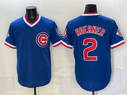 Chicago Cubs #2 Nico Hoerner Royal RONA 150th Anniversary Throwback Vapor Limited Stitched Jersey