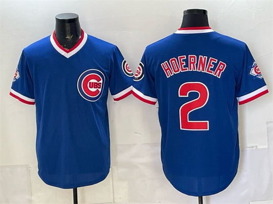 Chicago Cubs #2 Nico Hoerner Royal RONA 150th Anniversary Throwback Vapor Limited Stitched Jersey