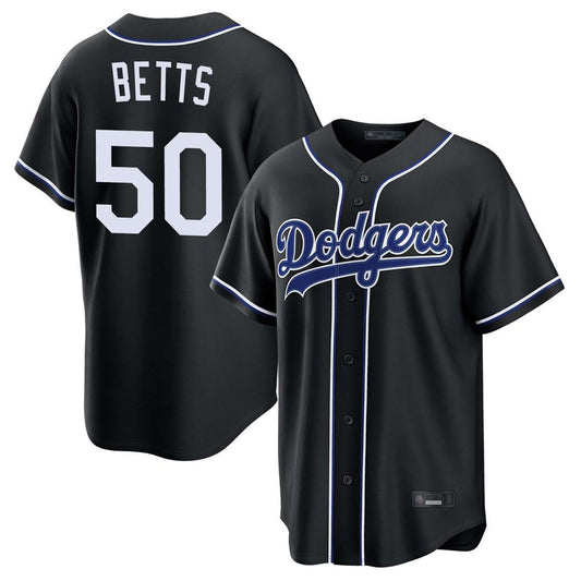 Los Angeles Dodgers #50 Mookie Betts Player Black RONA Carbon Limited Home Stitched Jerseys
