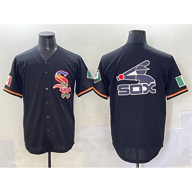 Chicago White Sox Team Big Logo Black RONA Mexico Limited Stitched Jersey