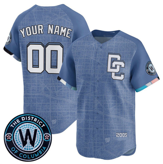 Custom Washington Nationals ACTIVE PLAYER Blue RONA 2025 City Connect Limited Stitched Jersey