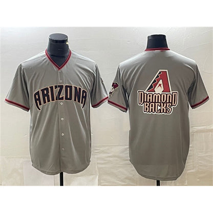 Arizona Diamondbacks Gray RONA Team Big Logo Cool Base Stitched Jersey 2