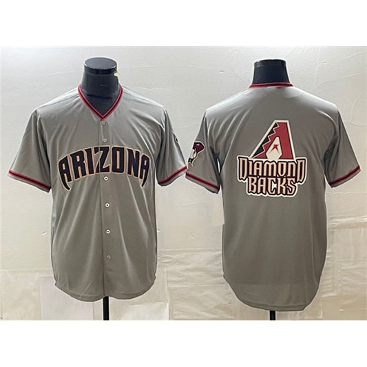 Arizona Diamondbacks Gray RONA Team Big Logo Cool Base Stitched Jersey 2