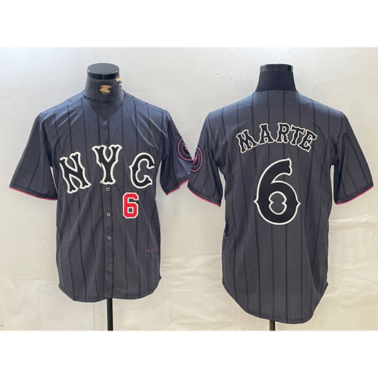 New York Mets #6 Starling Marte Gray RONA 2024 City Connect Cool Base Stitched Jerseys