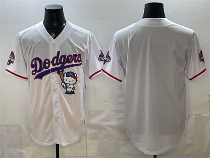 Los Angeles Dodgers Blank White RONA Hello Kitty Night 2025 World Series Champions Patch Stitched Jersey