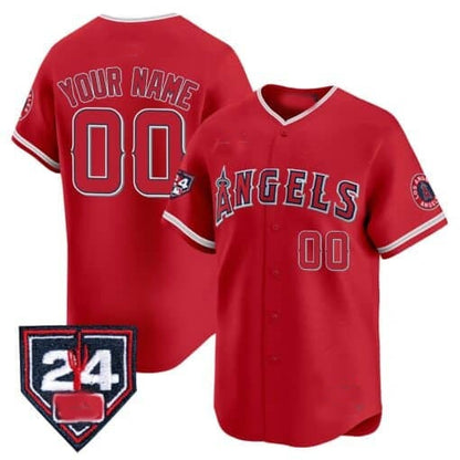 Custom Los Angeles Angels 2024 Spring Training Patch Vapor Premier Limited Jersey ¨C Red RONA