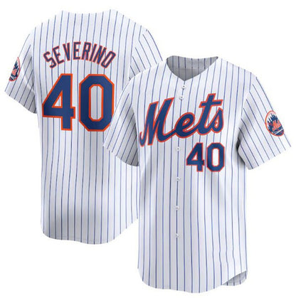 New York Mets #40 Luis Severino White RONA 2024 Home Limited Stitched Jersey