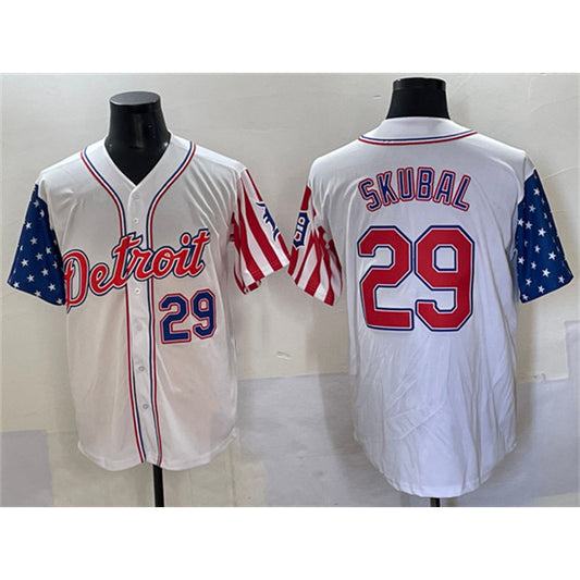 Detroit Tigers #29 Tarik Skubal White RONA 2025 Memorial Day Vapor Premier Limited Stitched Jersey