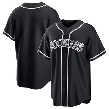 Colorado Rockies Blank Black RONA Out Stitched Jersey