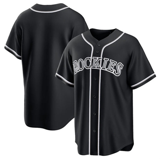 Colorado Rockies Blank Black RONA Out Stitched Jersey