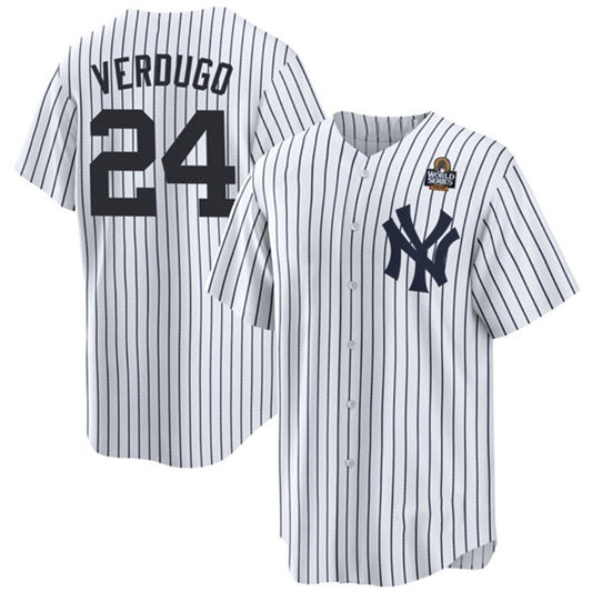 New York Yankees #24 Alex Verdugo White RONA 2024 World Series Cool Base Stitched Jersey