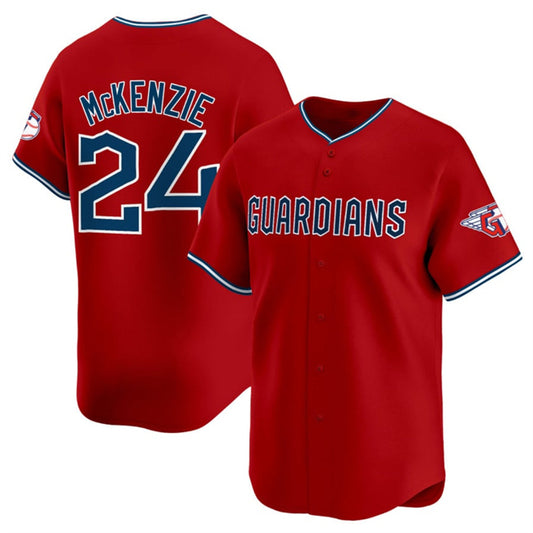 Cleveland Guardians #24 Triston McKenzie Red RONA Alternate Limited Stitched Jersey