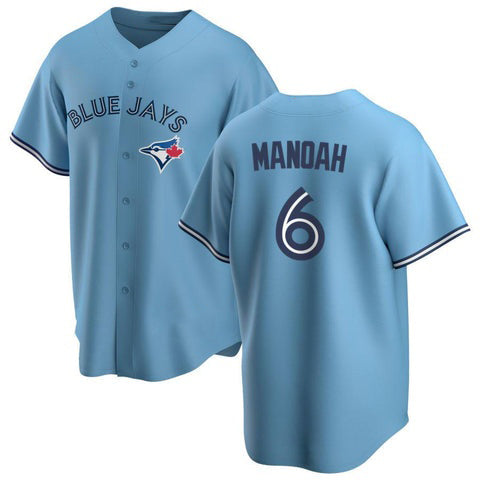 Toronto Blue Jays #6 Alek Manoah Light Blue RONA Stitched Cool Base Jersey