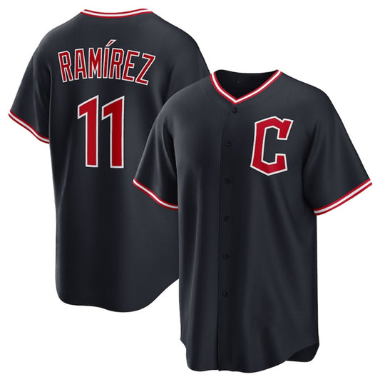 Cleveland Guardians #11 Jos¨¦ Ram¨ªrez Navy RONA 2025 Alternate Limited Stitched Jersey