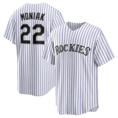 Colorado Rockies #22 Mickey Moniak White RONA Home Replica Jersey