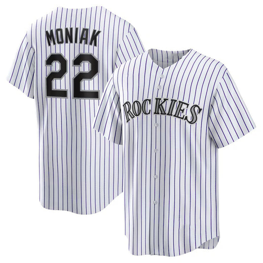 Colorado Rockies #22 Mickey Moniak White RONA Home Replica Jersey