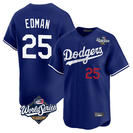 Los Angeles Dodgers #25 Tommy Edman Player Royal RONA World Series Limited Home Stitched Jerseys