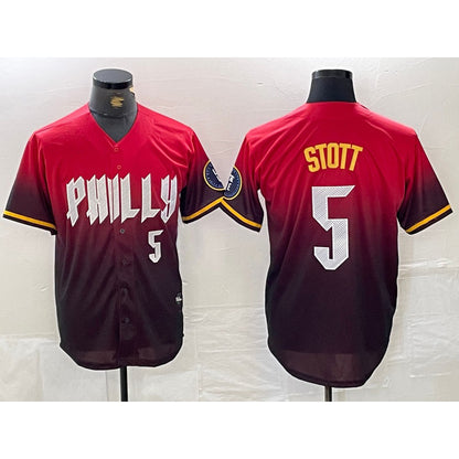 Philadelphia Phillies #5 Bryson Stott Red RONA 2024 City Player Number Cool Base Jersey