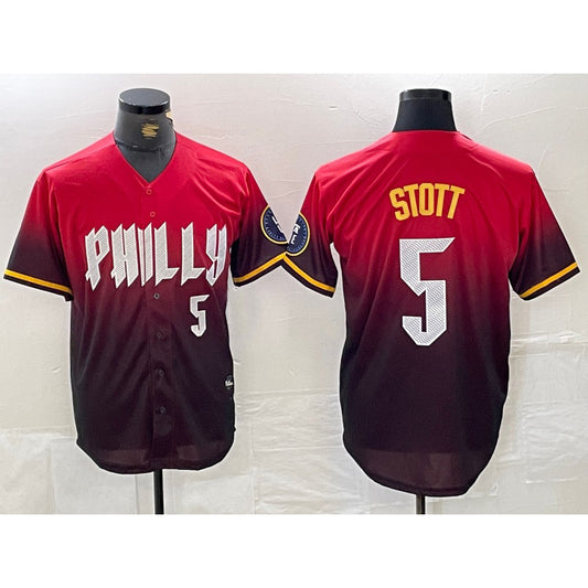 Philadelphia Phillies #5 Bryson Stott Red RONA 2024 City Player Number Cool Base Jersey