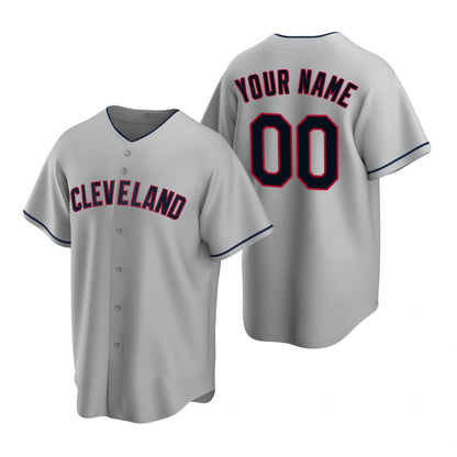 Custom Cleveland Indians Gray RONA 2020 Stitched Cool Base Road Jersey