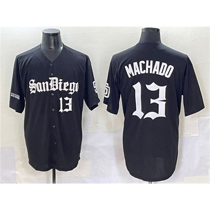 San Diego Padres #13 Manny Machado Black RONA Gothic Edition Vapor Limited Stitched Jersey