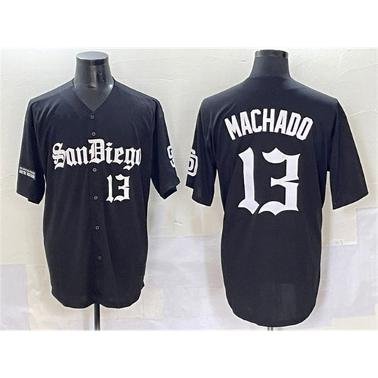 San Diego Padres #13 Manny Machado Black RONA Gothic Edition Vapor Limited Stitched Jersey