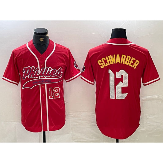 Philadelphia Phillies #12 Kyle Schwarber Red RONA 2024 City Connect Limited Stitched Jerseys
