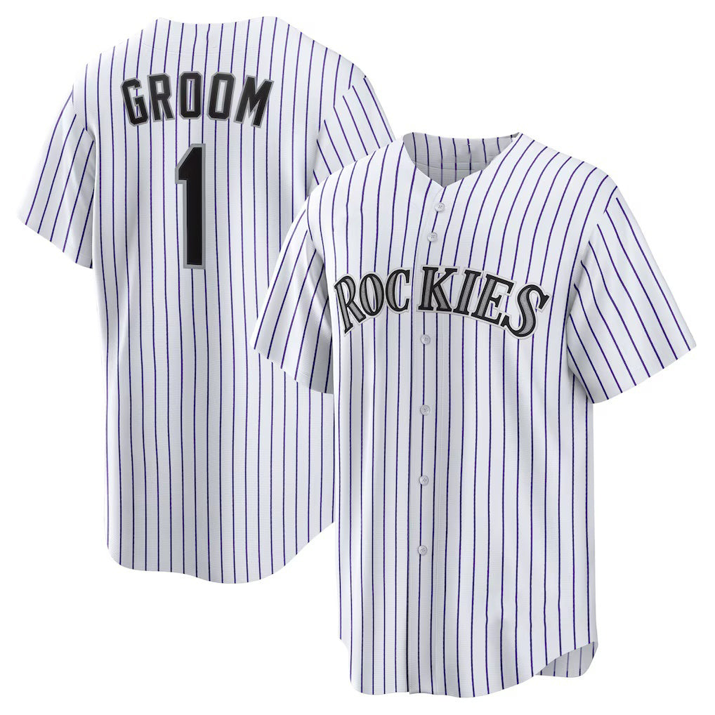Colorado Rockies #1 Groom White RONA Home Replica Jersey
