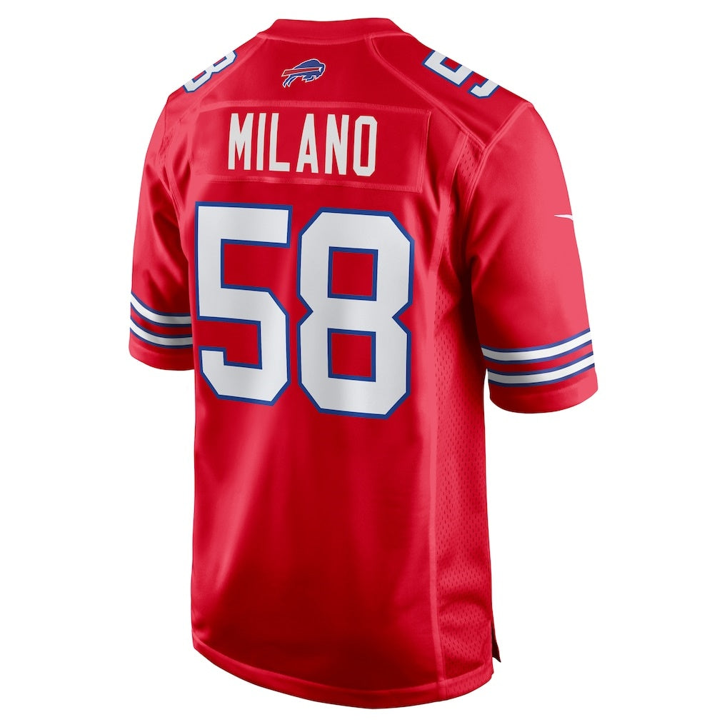 B.Bills #58 Matt Milano Red RONA Alternate Game Jersey