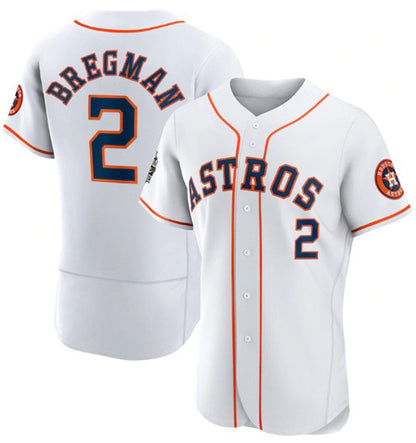 Houston Astros #2 Alex Bregman White RONA 2022 World Series Flex Base Stitched Jersey