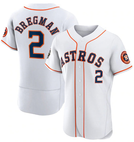 Houston Astros #2 Alex Bregman White RONA 2022 World Series Flex Base Stitched Jersey