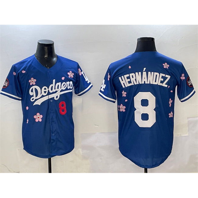 Los Angeles Dodgers #8 Enrique Hernandez Royal RONA 2025 Tokyo Series Limited Stitched Jersey