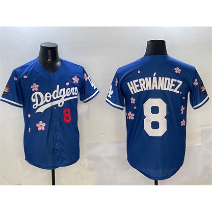 Los Angeles Dodgers #8 Enrique Hernandez Royal RONA 2025 Tokyo Series Limited Stitched Jersey
