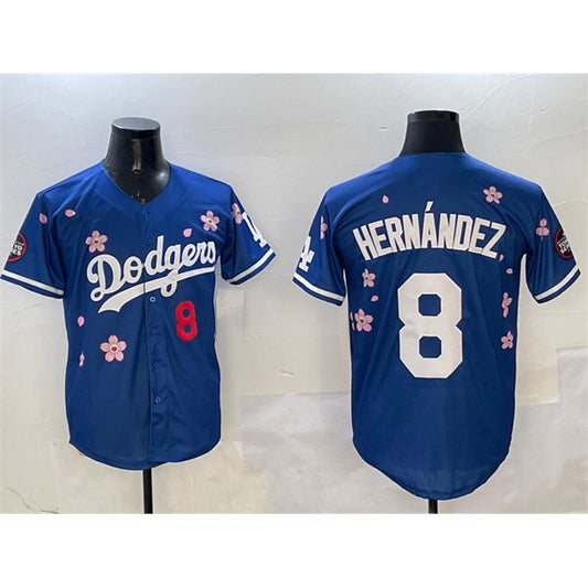 Los Angeles Dodgers #8 Enrique Hernandez Royal RONA 2025 Tokyo Series Limited Stitched Jersey