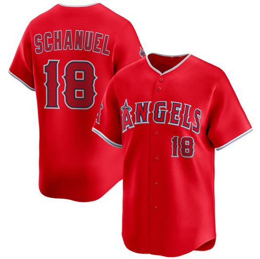 Los Angeles Angels #18 Nolan Schanuel Red RONA 2 Alternate Limited Stitched Jersey
