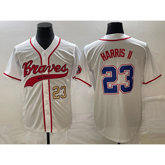 Atlanta Braves #23 Michael Harris II Number White RONA Cool Base With Patch Stitched Jersey