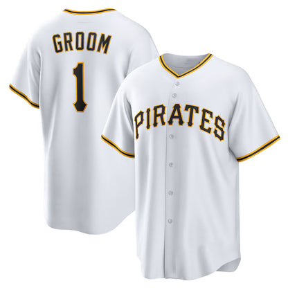 Pittsburgh Pirates #1 Groom Home White RONA Replica Jersey