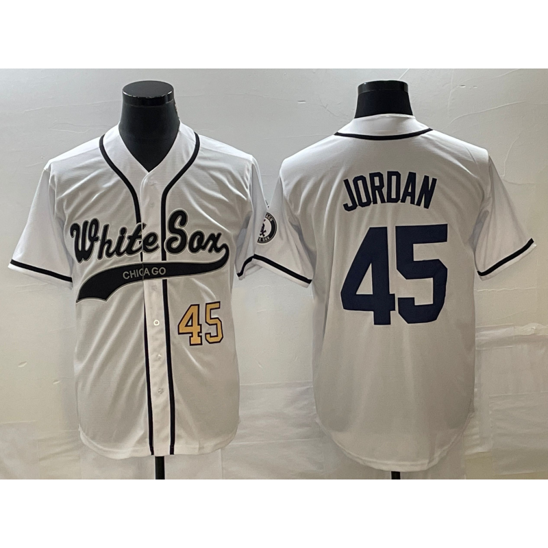 Chicago White Sox #45 Michael Jordan Number White RONA Cool Base Stitched Jersey
