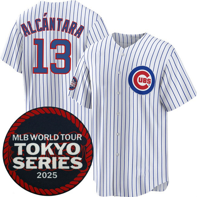 Chicago Cubs #13 Kevin Alc¨¢ntara White RONA 2025 World Tour Tokyo Series Home Stitched Jersey