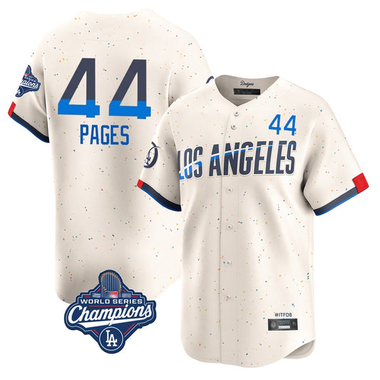 Los Angeles Dodgers #44 Andy Pages Player Cream RONA World Series Meet City Connect Limited Home Stitched Jerseys