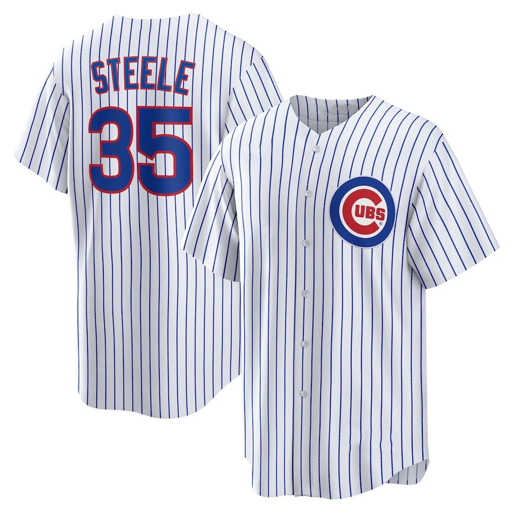 Chicago Cubs #35 Justin Steele White RONA Home Replica Jersey